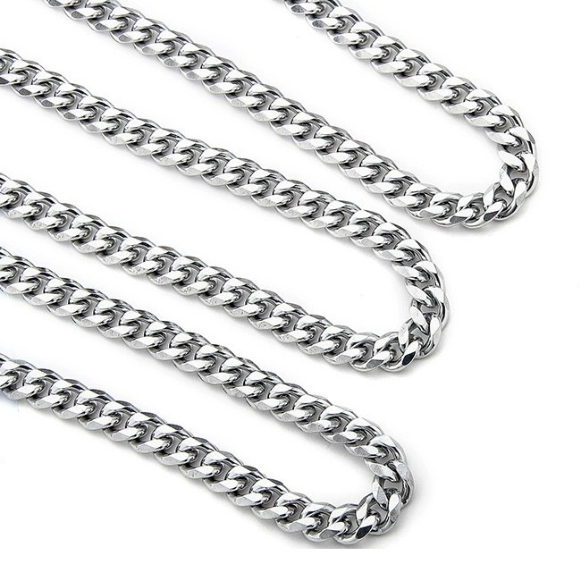 Titanium Steel Cuban Chain Necklace For Men Waterproof Accessory_voghion.com