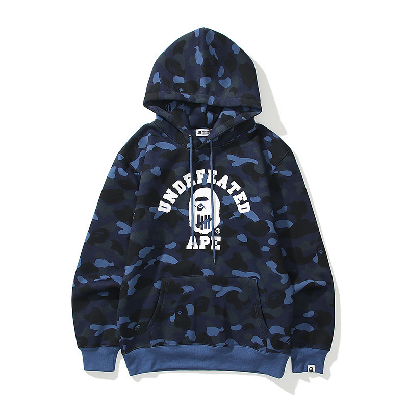 Cross-Border Amazon Ape Head Bape Trendy Brand Same Style Camouflage Shark Head 3D Printed Men's and Women's Hooded Pullover Sweatshirt