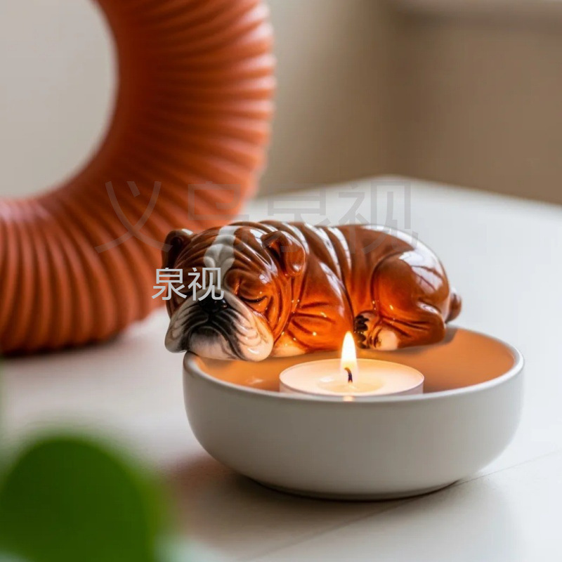跨境新品Puppy Tea Light Holder 小狗烛台摆件树脂摆件工艺品|undefined