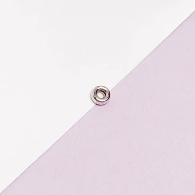 S925 Sterling Silver Wheel Spacer Bead Accessories 18K Gold DIY Loose Bead Necklace Bracelet Spacer Bead Flat Bead Spacer Accessories (Zərgərlik ara hissələri) - 3mm-white-gold-one