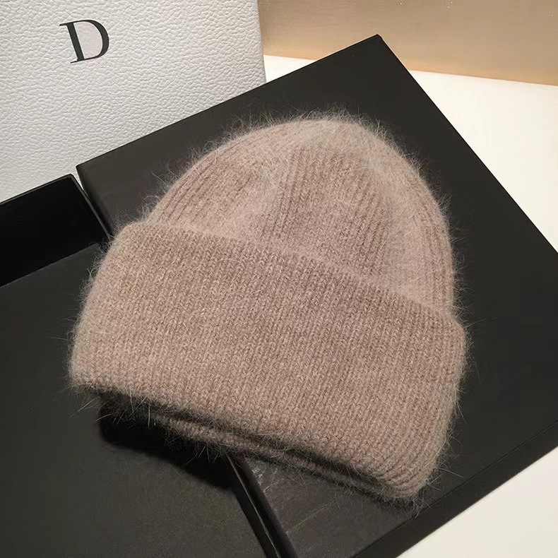 High-End New Rabbit Fur For Women Trendy Autumn Winter Japanese Style Cold Warm Pullover Knitted Hat_voghion.com