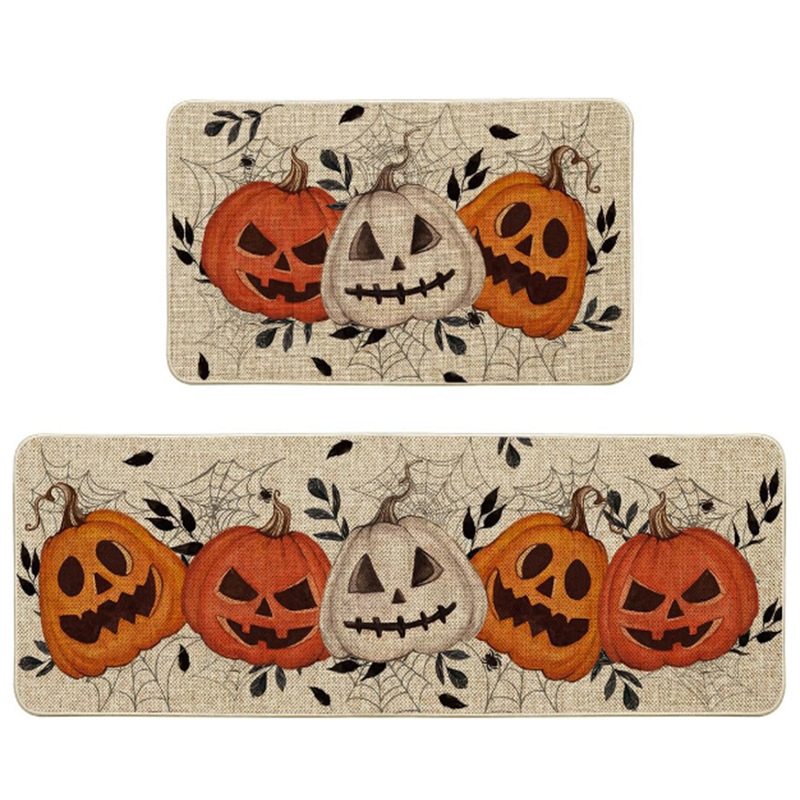 アメリカン漫画ハロウィンクリスタルベルベットフロアマットキッチンカバー吸水性と吸油性フットマット玄関ノンスリップお手入れが簡単なドアマット|undefined