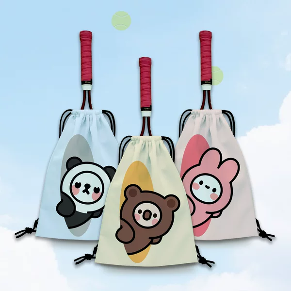 Fun wallpaper tennis racket protection bag cute cartoon tennis racket bag primary school students portable tennis racket storage bag