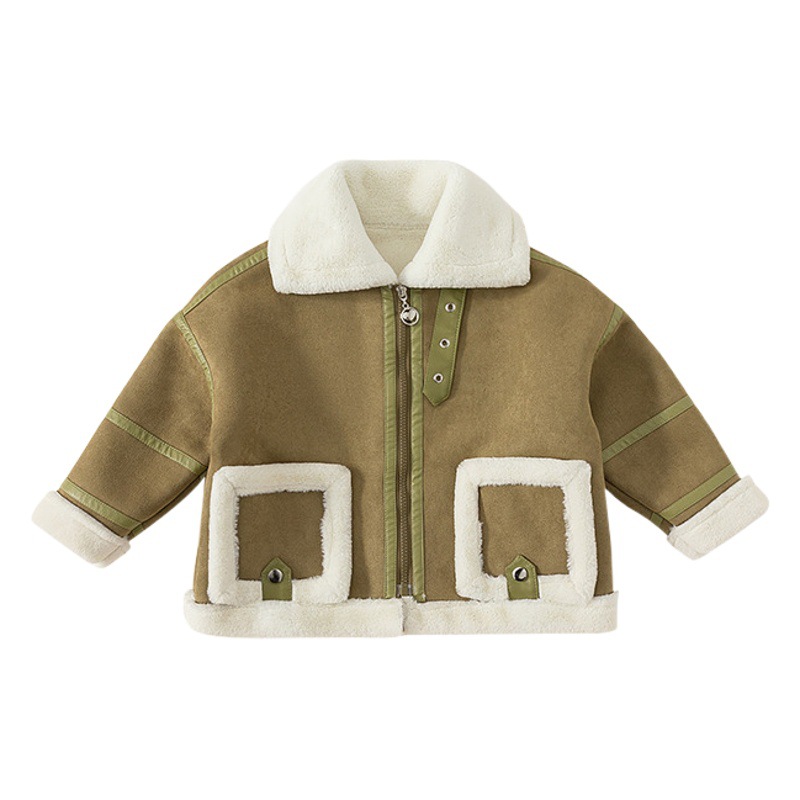 Babycity2023 invierno casual chaqueta de gamuza para niños y niñas entre padres e hijos chaqueta para niños DY82188
