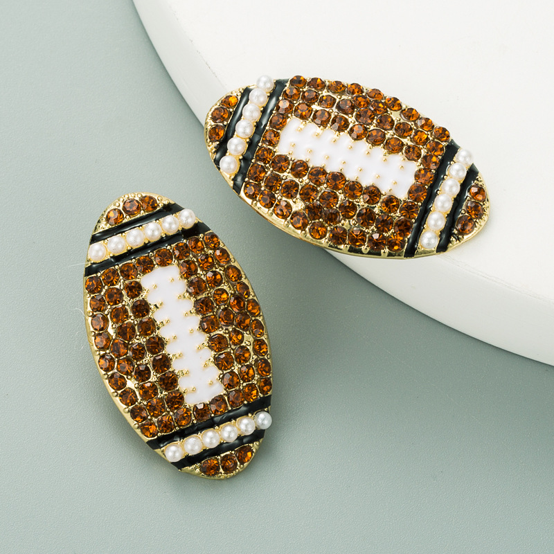 Alloy Material Fashion Diamond Alloy Artificial Gemstones Earrings