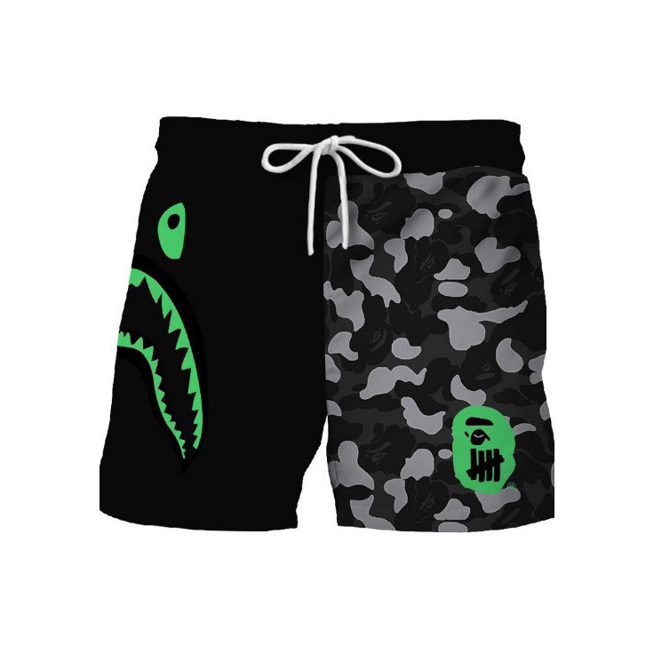 2025 European and American Cross-Border Summer Men's Beach Pants 3D Digital Printing Shark Camouflage Casual Loose Breathable Shorts