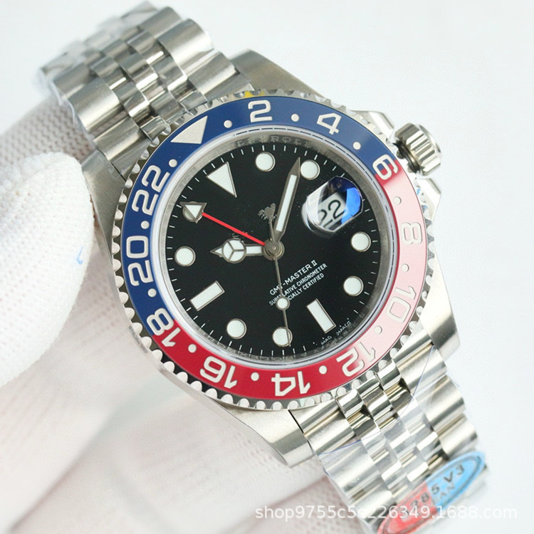 2025 Cross-border Greenwich Cola Circle Pepsi Series Reloj mecánico automático impermeable de buceo luminoso para hombre