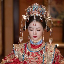 一件代发明制凤冠头饰新娘古风2024汉服发冠华丽中式皇后结婚婚服
