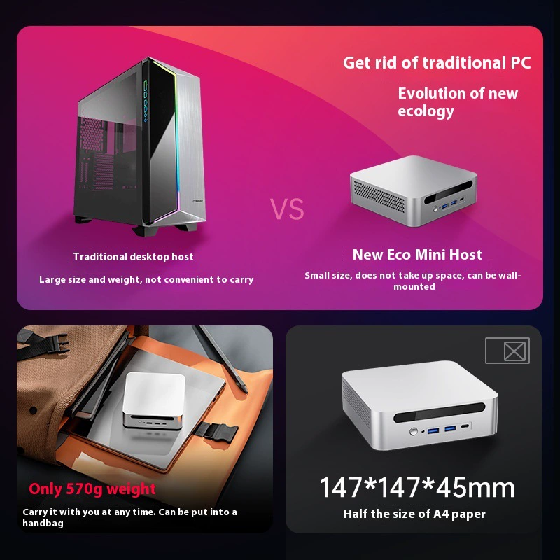 Mingfan X1 Pro-370 новый флагманский процессор Ryzen AI9 HX370 высокопроизводительный мини-хост AI Oculink