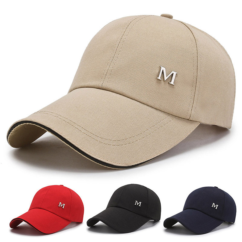 春夏季棒球帽男帆布M长沿遮阳帽子韩版时尚女鸭舌帽一件代发现货