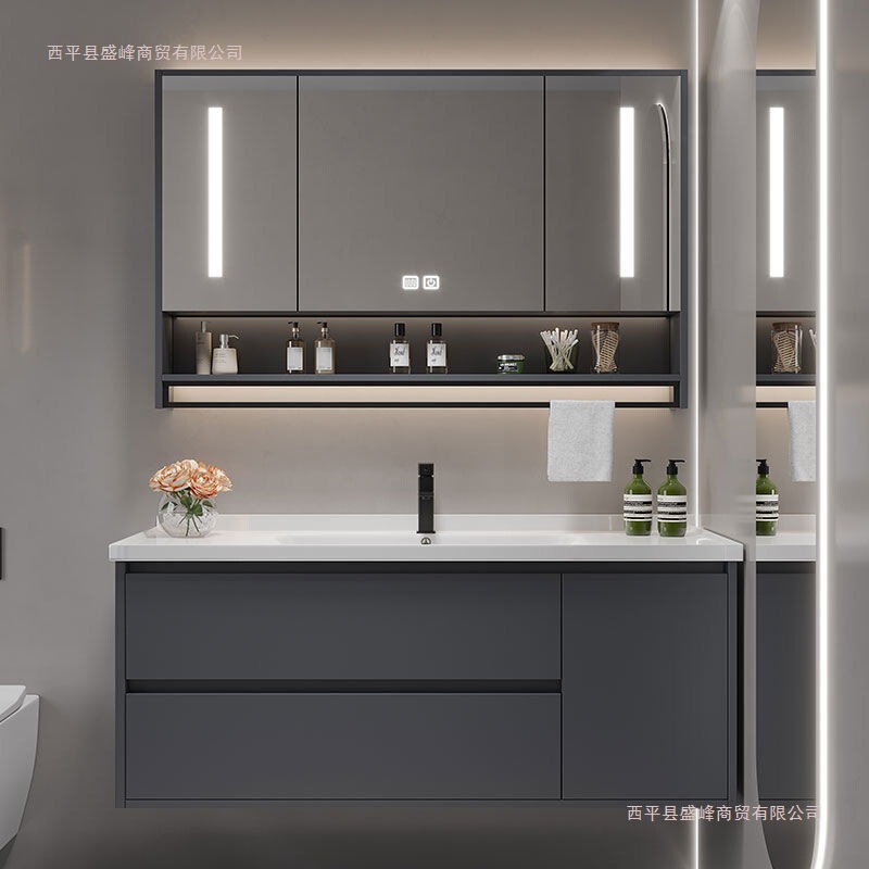 Bathroom Sink Bathroom Cabinet Combination Modern Simple Floor-Standing Wash Basin Wash Basin Cabinet Set