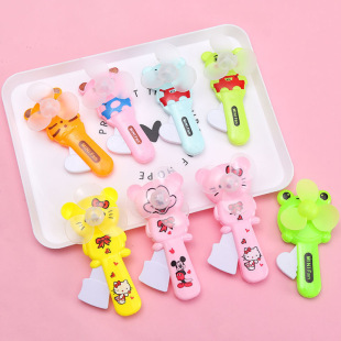 Cartoon Push Fan Cute Student Children Handheld Mini Fan Creative Outdoor Portable Hand Press Fan