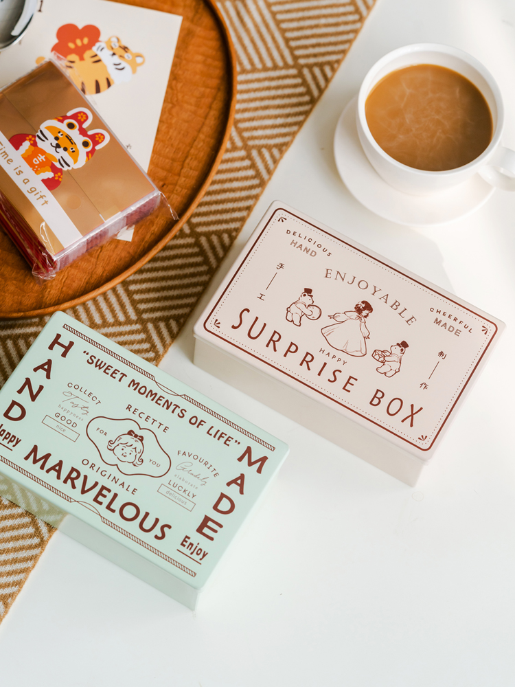 2024 galletas cuadradas caja de hierro para hornear toffee nougat regalo envasado vacío pequeño