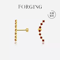 Серьги из чистого золота 18 карат, женские натуральные красные сапфиры, новые винтовые серьги au750, золотые украшения 24334