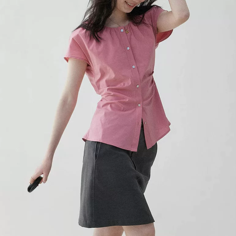 Фиксированный корсет, пояс, летняя ретро рубашка, slim fit, яркий запоминающийся стиль
