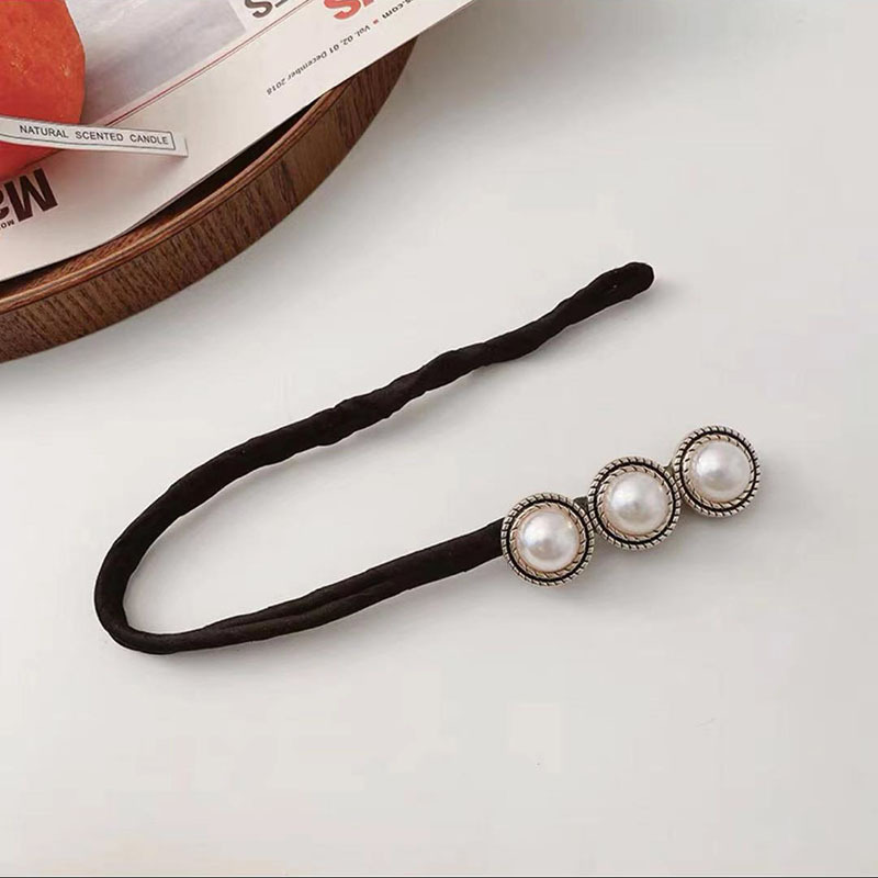 INS elegante dama rizador de pelo cabeza de bola de flores Perla perezoso francés Internet celebridad lazo de pelo cuerda de pelo anillo de pelo