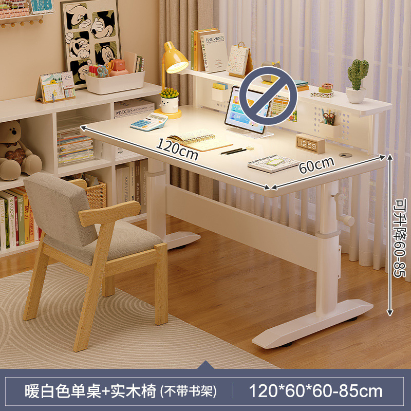 Mesa de estudio para niños Mesa de escritorio de madera sólida Mesa de escritura de doble mesa de tareas para estudiantes de primaria Mesa de computadora Mesa elevadora