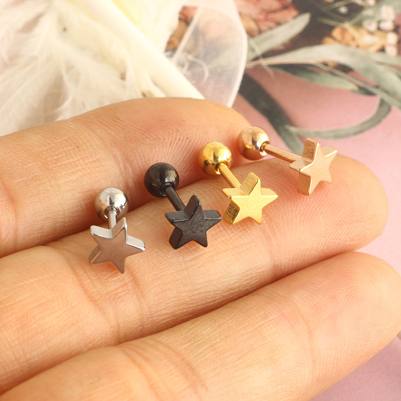 9g Weight 1 Piece Simple Style Star Stainless Steel Ear Studs