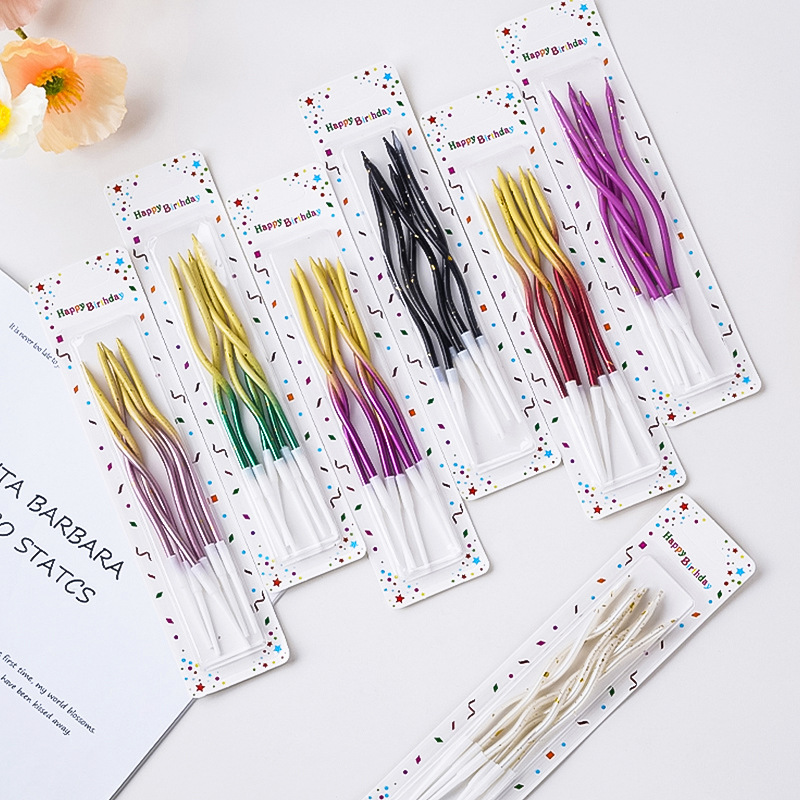 Curva de gradiente vela de decoración de pastel de cumpleaños decoración de fiesta horneado postre rosca creativa en línea plugin