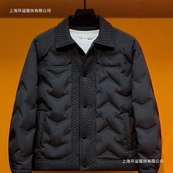 2024新款复古冬季香风棉服潮男棉袄翻领保暖加厚宽松棉衣外套黑色