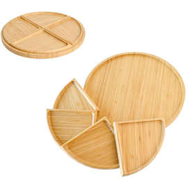 竹制餐盘方形四格餐盘 餐盘果盘干果盘全国批发工厂直销 BSCI认证