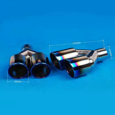 Exhaust pipe – Dual Y-Type U-Type Stainless - 02-52006l-double-layer-blue-plating