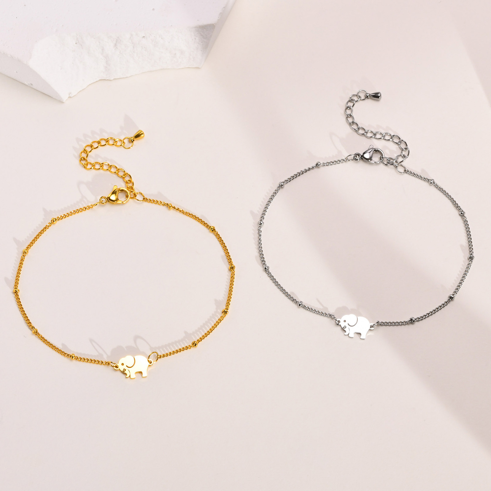 1 Piece Ethnic Style Animal Elephant Titanium Steel PVD Coated PVD Coated Gold Plated Women'S Anklet display picture 4