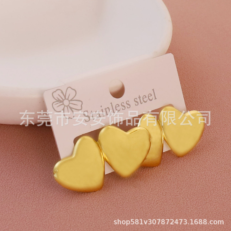 复古法式经典图案爱心耳钉约会礼物优雅轻奢高级感简约钛钢饰品女|undefined
