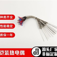 耐高温铠装K型/S型/R型/T型/J型多规格热电偶  厂家直供 非标