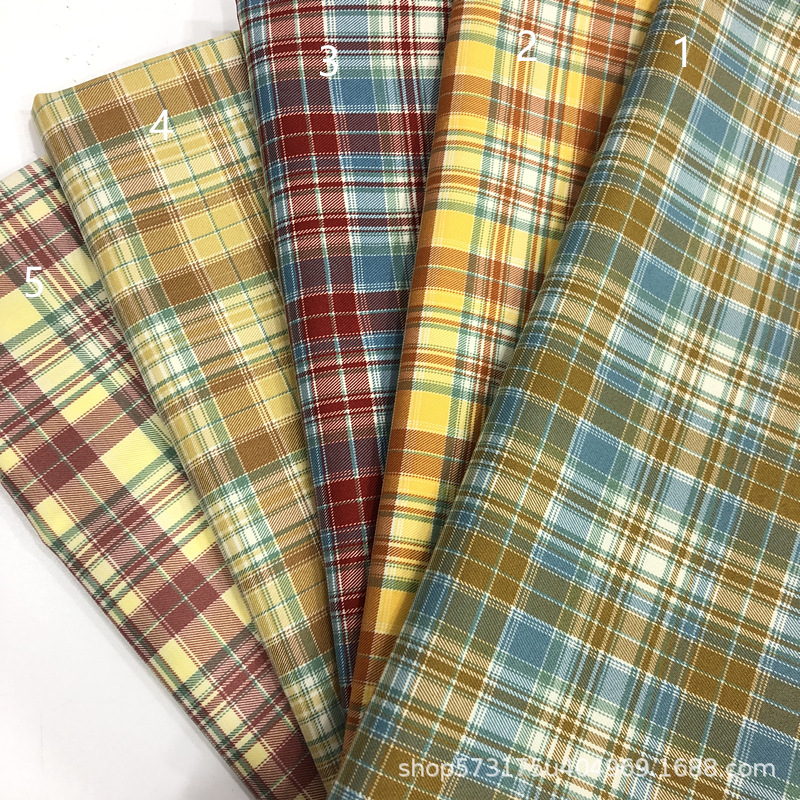 春夏薄款衬衫布 西装 裤子 连衣裙 旗袍面料 TR微弹力色织格子布