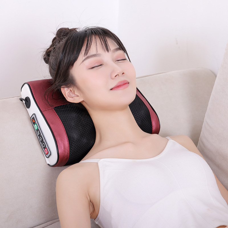 首、肩、腰、背中用のスマートマッサージ枕、多機能温湿布、ホームオフィスアーティファクト、頸椎と腰の電気マッサージャー|undefined