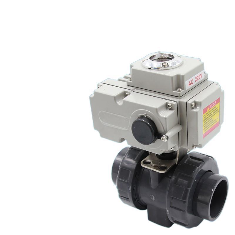 电动UPVC球阀Q911F-10S 电动球阀 DN15 20 32 40 50 电动塑料球阀