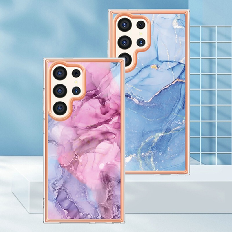 Applicable to Samsung S24 ULTRA electroplated marble phone case A05S/S23 FE drop-resistant protective case
