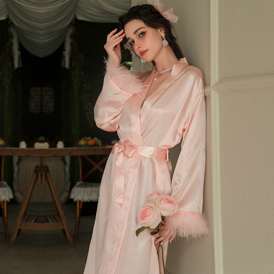 (Трансграничная торговля), длинный банный халат для невесты, платье подружки невесты, европейский стиль