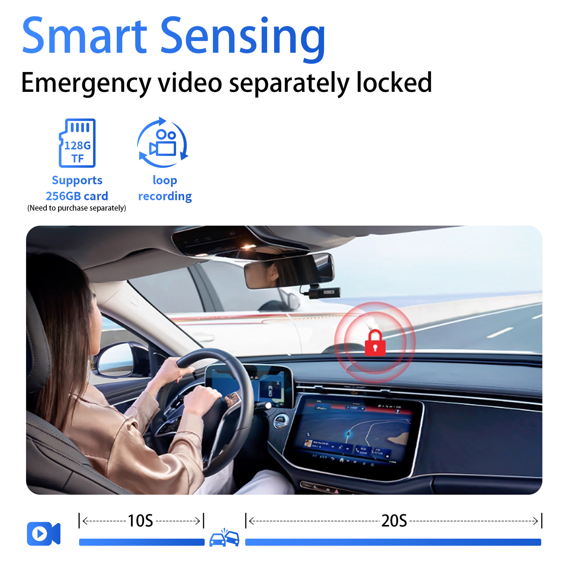 4K Ultra Hd Three Lens Driving Recorder Super Night Vision Wifi In-Car 180 ° Fish Eye 4K+1K+1K