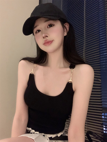 Hot girl sexy backless camisole women's summer pure desire sleeveless short bottoming shirt slim inner wear top