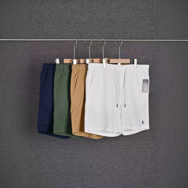 Raff Men's Linen Shorts Summer Casual Loose Drawstring Solid Color Versatile Trendy Style