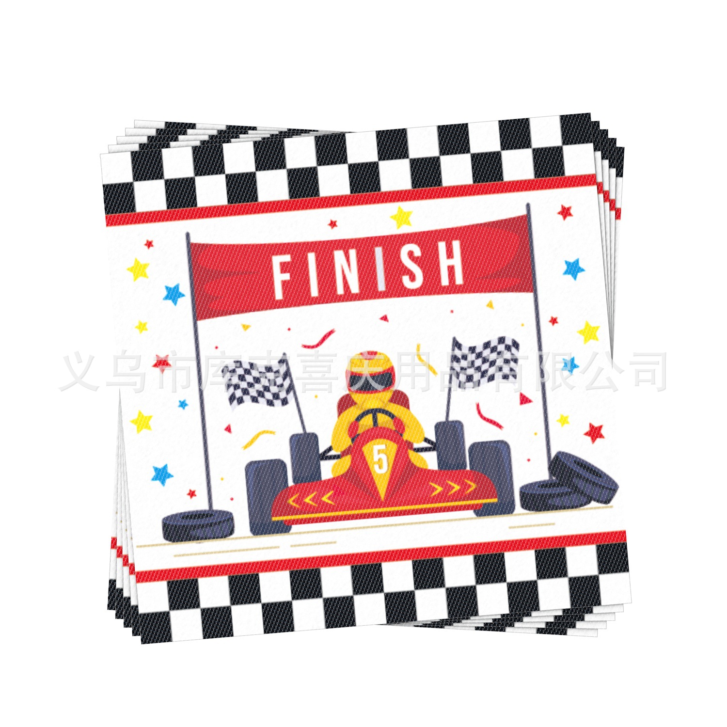 Nuevo Tema de carreras fiesta bandeja de papel taza de papel toalla de papel decoración traje niños cumpleaños bandera globo decoración suministros