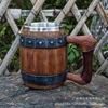 One Piece large capacity of the same wooden barrel beer glass anime surrounding stainless water cup steel props cup mug