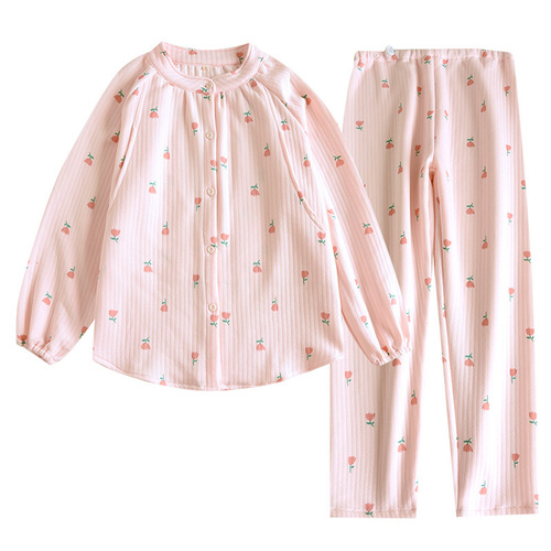 Winter and Spring Pregnant Women's Sleepwear Air Cotton Fleece Medium Thick Pre-pregnancy and Post-pregnancy Nipple-friendly Home Set Direct Factory Shipping