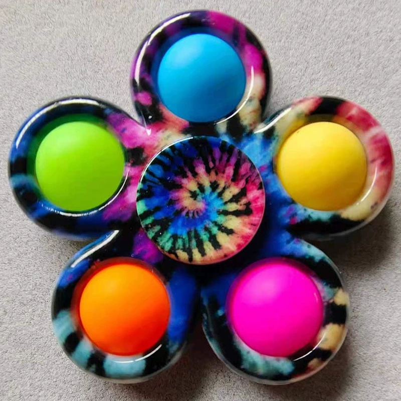 Five-Finger Bubble Gyro Spinner, Pop‑It Fidget Toy, Plastic 12×8×3 cm, Anti‑Stress