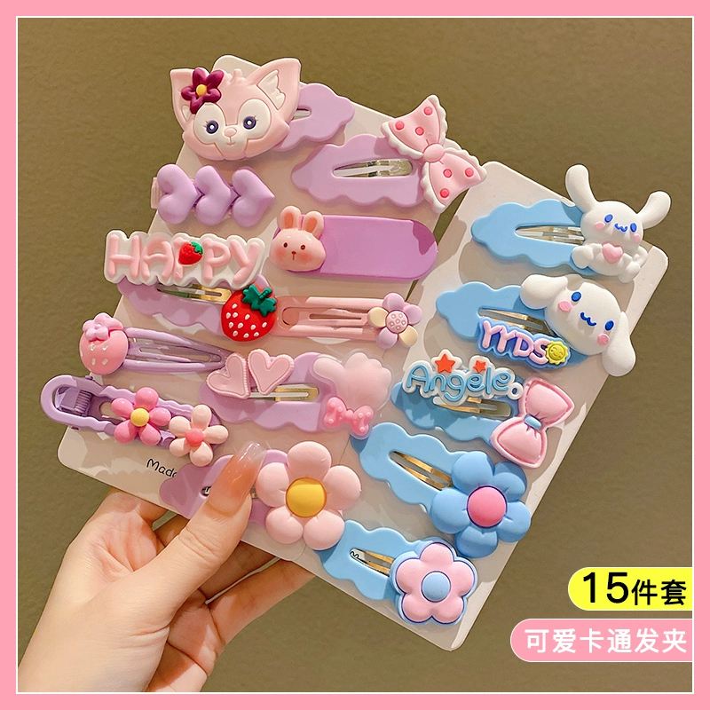 Д Cartoon hairgrip, милая детская заколка для волос, шпильки, клубничка, цветочная