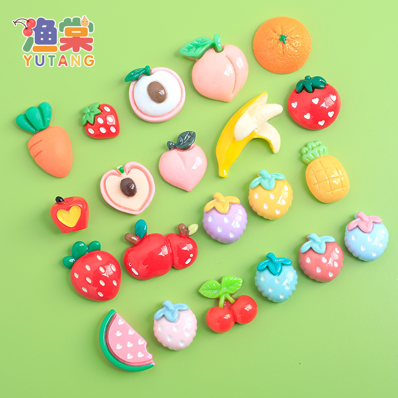 Cream Gel Dropping Gel DIY Mobile Phone Case Large Radish Strawberry Cherry Pineapple Orange Hole Shoes Resin Accessories