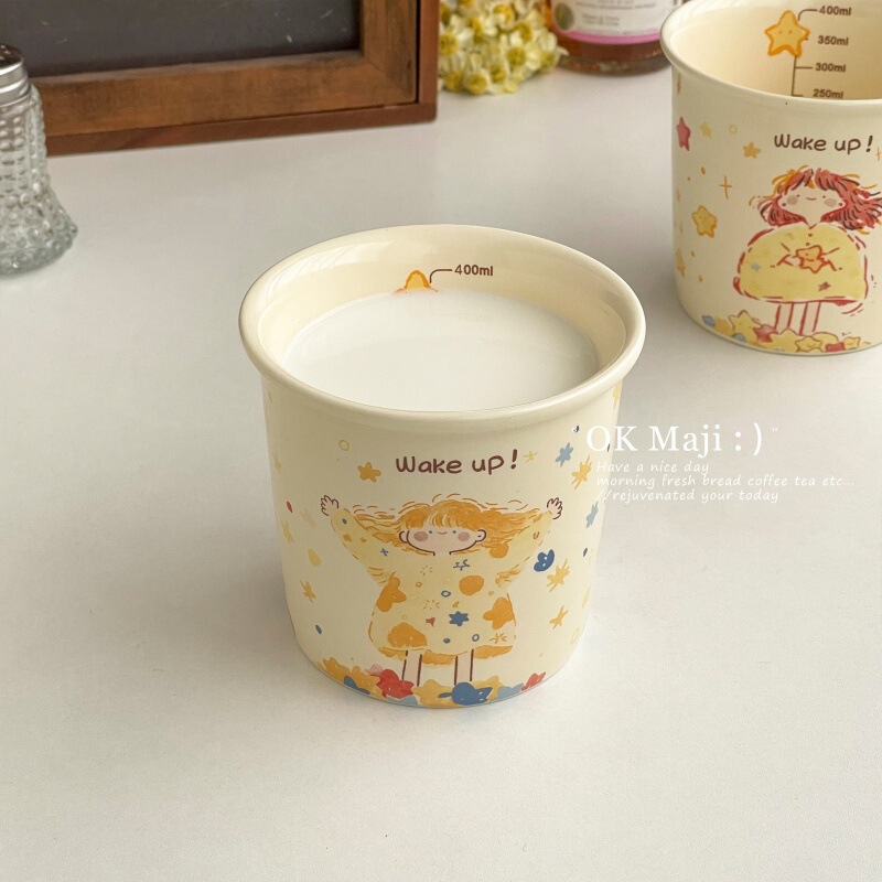 見栄えの良いカップ、コーヒーカップ、オフィスの見栄えの良いセラミックウォーターカップ、カップルマグ、かわいい朝食ミルクカップ|undefined