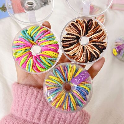 Color hair rope children rubber band does not hurt hair elasticity good baby thumb small hair bands based hair braided rope