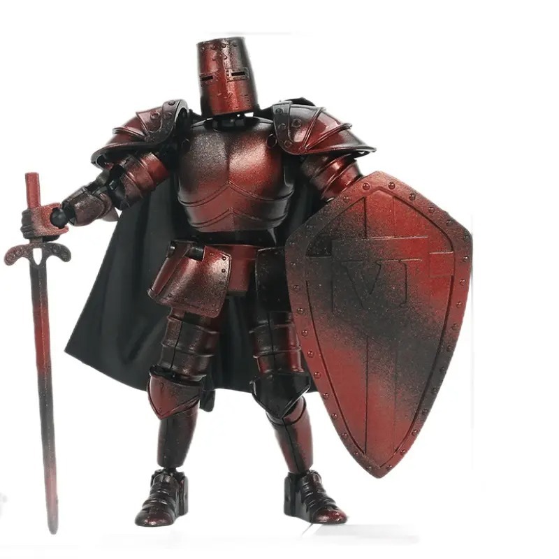 Muñecas de guerreros medievales multiarticulados transfronterizos, muñecas de armadura de doble forma de séptima generación al por mayor