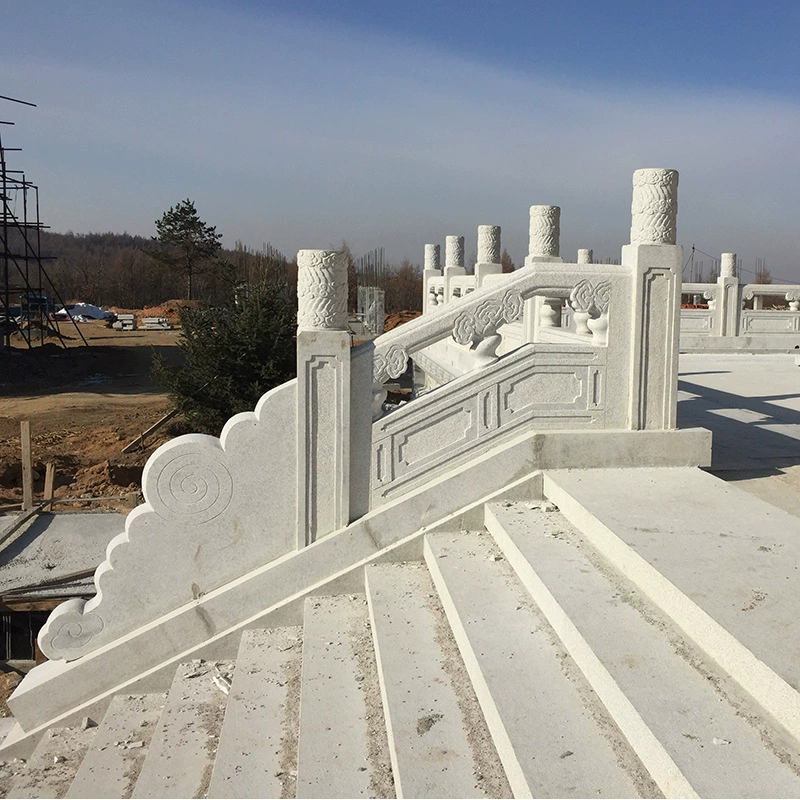 Поставка гранитных каменных перил, резные каменные перила, белый мраморный флаг, перила, изготовитель