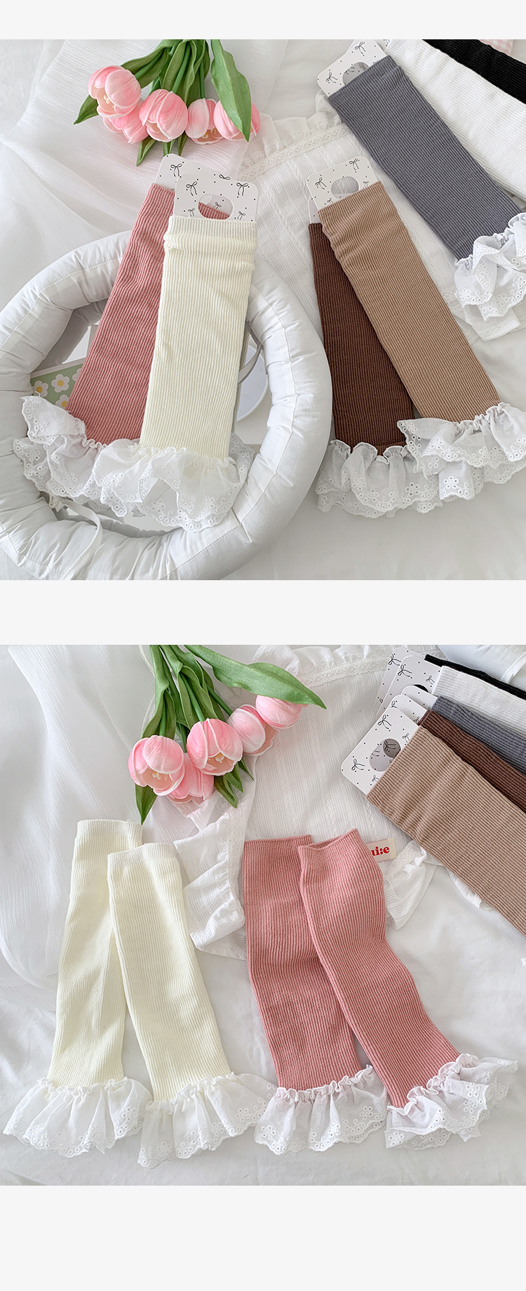 Scaldamuscoli Bootshang Calzini in cotone per donna con doppio ago in pizzo in tessuto a metà tubo Lolita con risvolto in pile Scaldamuscoli svasati in stile balletto dolce_voghion.com