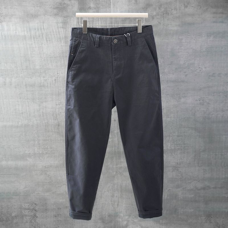 Spring summer new brand youthful and trendy men's casual straight leg tapered versatile pants_voghion.com