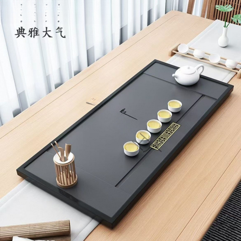 Nuevo tipo de mesa de té sintética de piedra de oro integral imitación de piedra doméstica oficina moderna simple drenaje directo